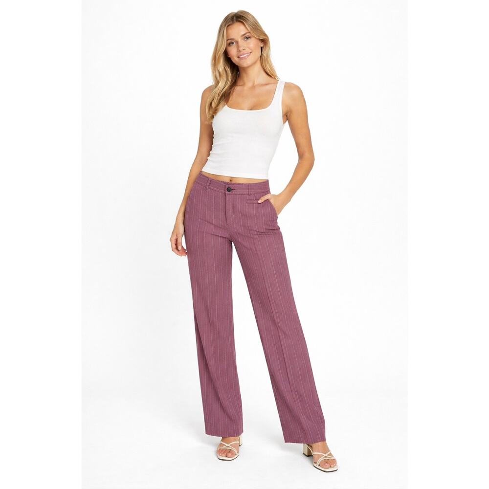 Lilly Pulitzer Pink Pinstripe Wide-Leg Trousers Dress Pants Size 6